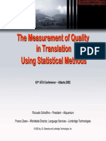 The Measurement of Quality in Translation Using Statistical Methods