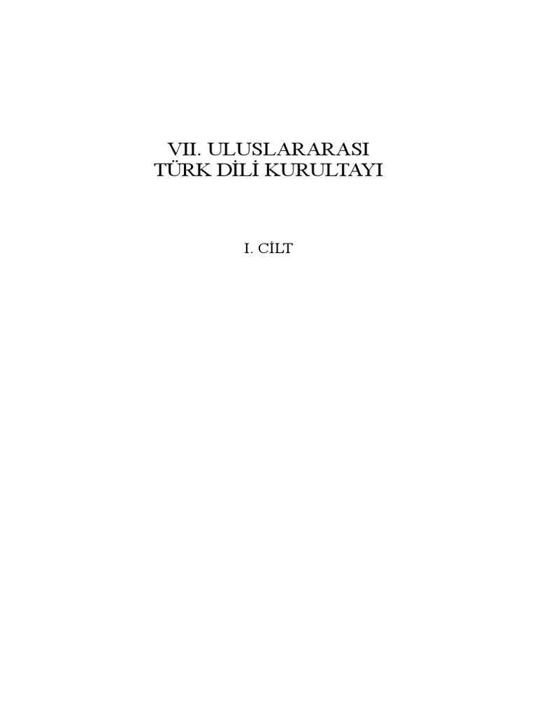 Uluslararası Türk Dili Kurultayı 2012 Bildiriler Kitabı 1 Cilt  