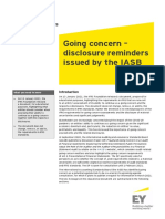 Going Concern - Disclosure Reminders Issued by The IASB: IFRS Developments