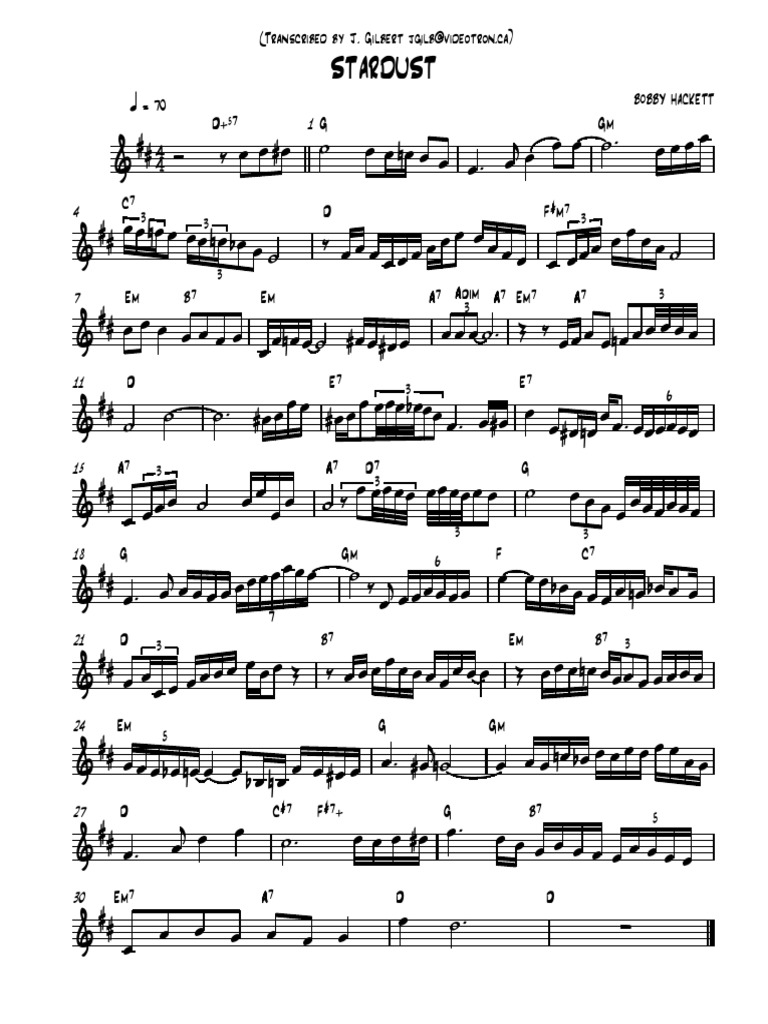 Stardust Trumpet Sheet Music | PDF