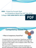 HRM - Project by Purvesh Shah: On Competency Based Pay (24 Feb 2016) College # SIES AIMA BATCH 2015-2017