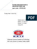 Computer Organization & Architecture Lab Paper Code - ETCS-254