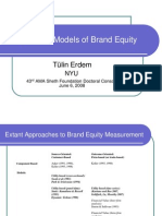 Utility-Based Models of Brand Equity: Tülin Erdem