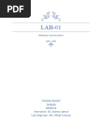 Software Construction: Faizan Riasat 263626 Bese9-B Instructor: Dr. Seema Jahan Lab Engineer: Mr. Aftab Farooq