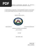 Effects of Corporate Governance Practices On Financial Performance of Manufacturing Share Companies in Adama