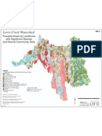 Lewis Creek Watershed Forested Areas by Landforms W Significant Species &amp Natural Community Sites