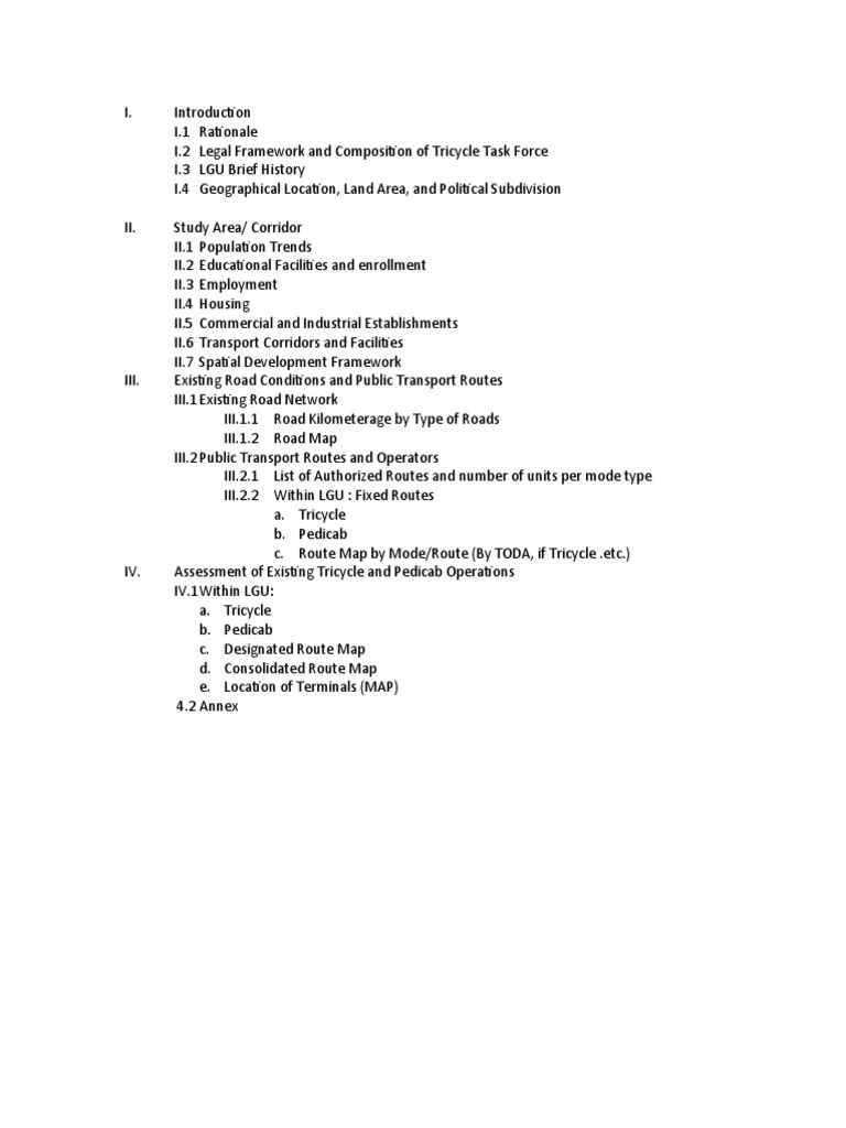 Tricycle Route Plan 4mat PDF