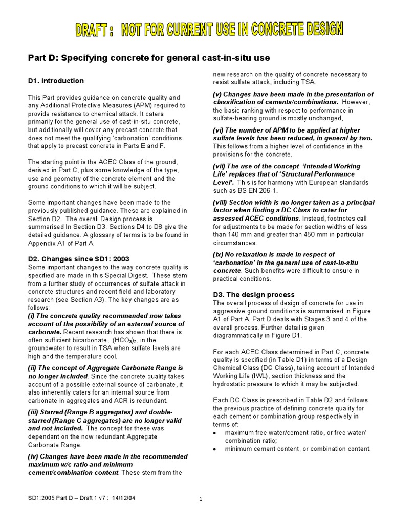 Concrete Specification for Cast-in-Situ Use | PDF | Concrete | Cement