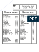 Basecamp Menu. Buka Setiap Hari 12:00 - 00:00 Minuman Manual. Minuman Saset