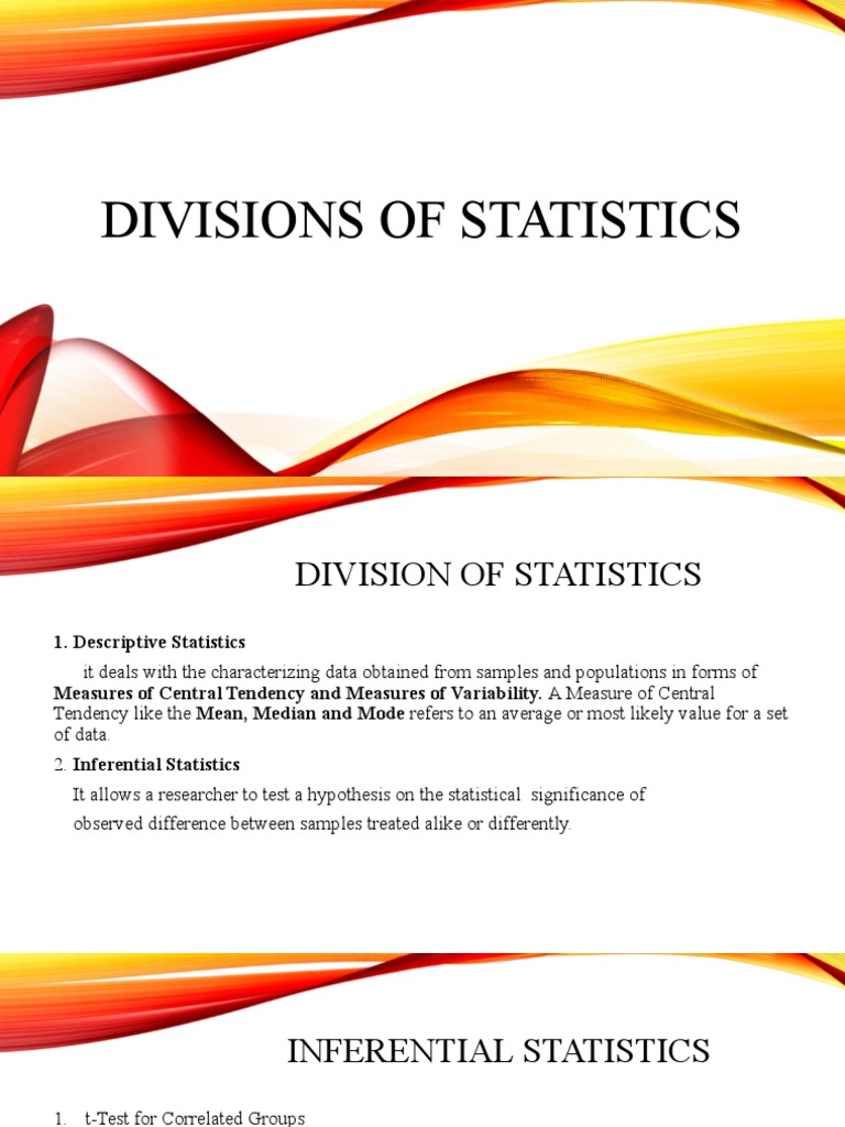 Overview of Statistical Divisions | PDF