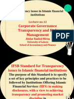 Lecture No.12&13 Transparency Issues in Islamic Financial Institutions