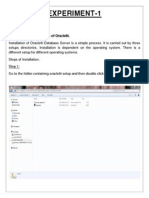 Experiment-1: AIM: To Study Installation of Oracle9i