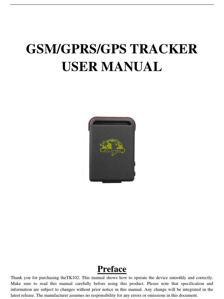 TK102 GPS Tracker User Manual | PDF | General Packet Radio Service.
