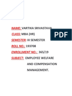 Name: Class: Semester: Roll No.: Enrollment No.: Subject:: Vartika Srivastava Mba (HR)