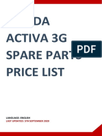 Honda Activa 3G Spare Parts Price List: Language: English