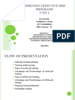 Designing Effective HRD Programs Unit 2: Presented By: Kenilkumar I. Donda (2077111820200022) MBA, Semester - IV