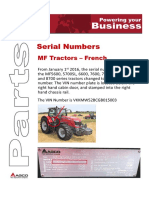 MF Tractor - Serial Numbers Formats and Locations