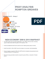Company Analysis Bhel & Crompton Greaves: Submitted by H1 - Group 1