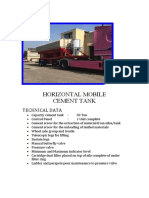 Horizontal Mobile Cement Tank: Technical Data