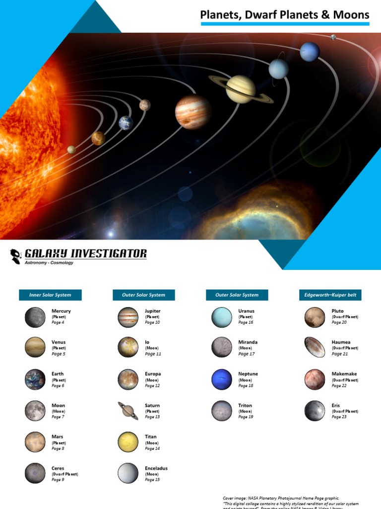 Planets, Dwarf Planets \u0026 Moons | PDF | Venus | Earth, image size:768x1024
