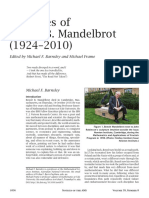 Glimpses of Benoît B. Mandelbrot (1924-2010) : Edited by Michael F. Barnsley and Michael Frame