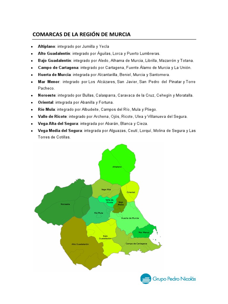 Comarcas de La Región de Murcia PDF
