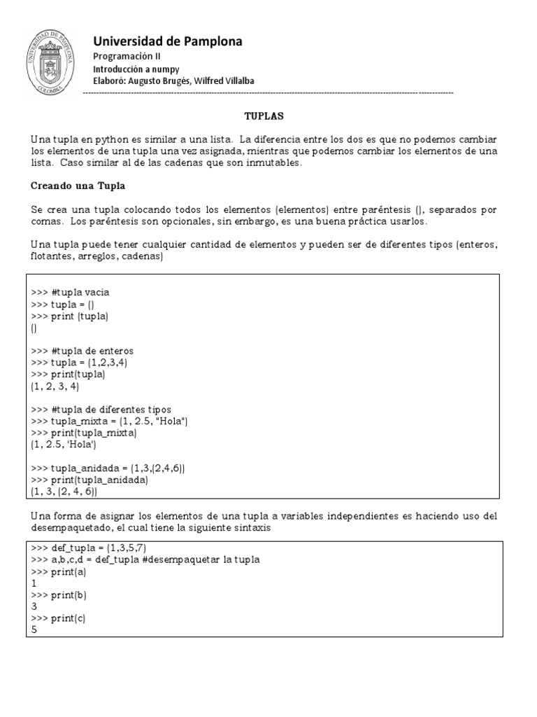 Introduccion A Numpy | PDF | Estructura de datos de matriz | Python ...