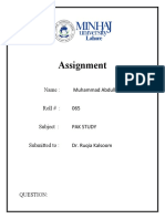 Pak Studies Mid Assignment