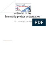 Welcome To My Internship Project Presentation: BY Afomiya Demise