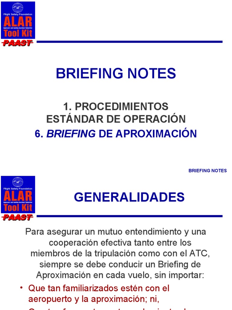 Briefing de Aproximación en Vuelo | PDF | Ala | Seguridad de la aviación