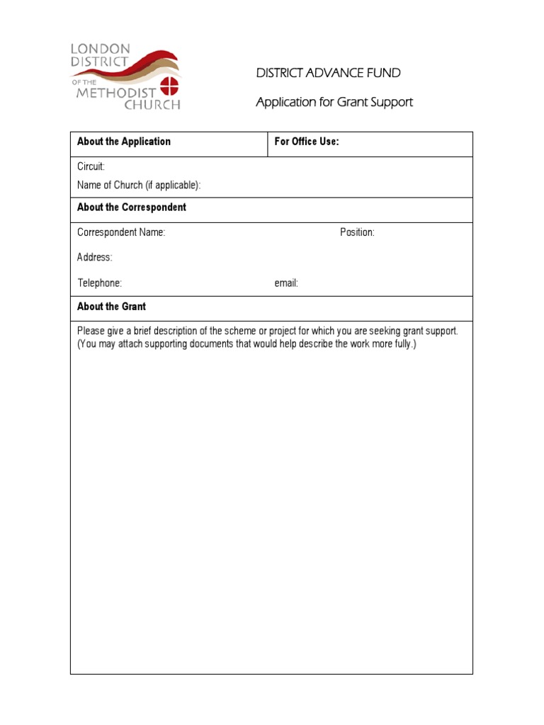 District Advance Fund Application For Grant Support | PDF | Government ...