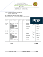Supreme Student Government: Itinerary of Travel