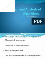 Design and Analysis of Algorithms: Course Code