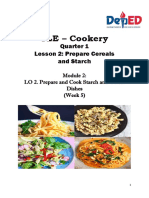 TLE - Cookery: Quarter 1 Lesson 2: Prepare Cereals and Starch
