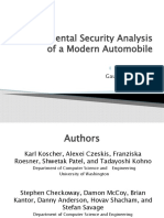 Experimental Security Analysis of A Modern Automobile: Presented by Gaurav Mastakar