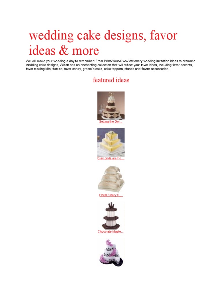 Wedding Cake Design Inspirations | PDF | Cakes | Rites Of Passage