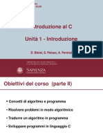 Introduzione Al C Unità 1 - Introduzione: D. Bloisi, S. Peluso, A. Pennisi, S. Salza