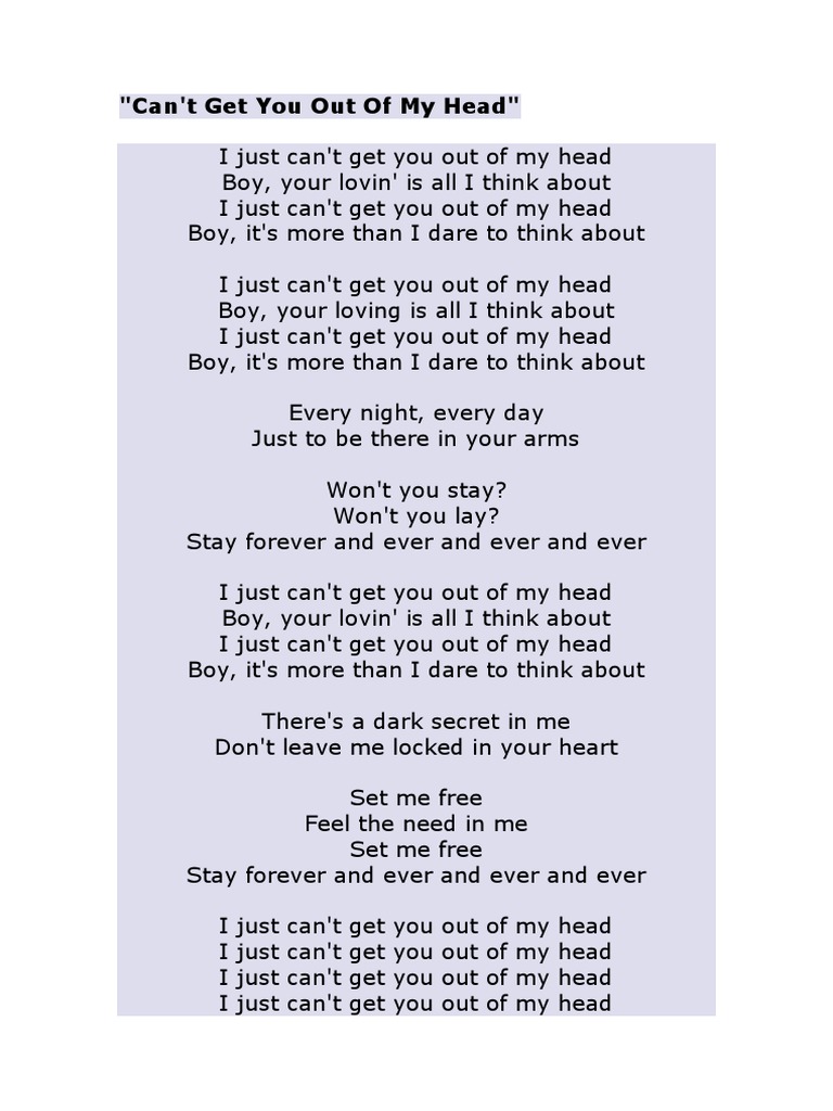 Can’t Get You Out of My Head | PDF