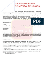 Prova de Biologia UFRGS 2020