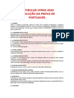 Prova de Português UFRGS 2020