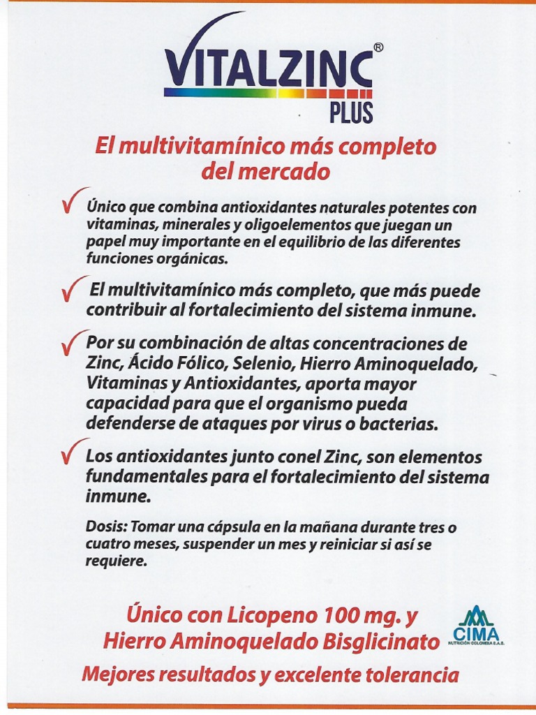 Ayuda Visual Vitalzinc 2 | PDF