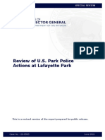 Review of U.S. Park Police Actions at Lafayette Park On June 1, 2020