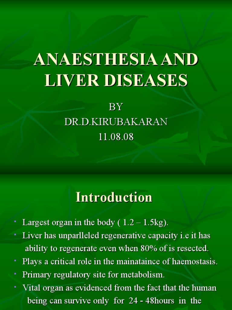 Liver Anesthesia Ppt