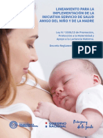 Lineamiento para la implementación de la iniciativa Servicio de Salud Amigo del Niño y de la Madre