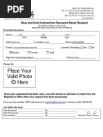 Blue and Gold Password Reset Form