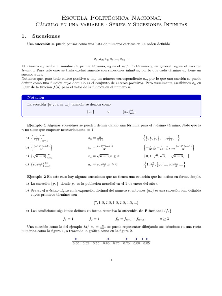 Sucesiones y Series Infinitas | PDF | infinito | Límite (Matemáticas)