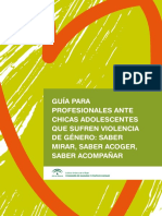 GUIA Profesionales Ante Chicas Adolescentes Que Sufren Violencia de Género. Saber Mirar Saber Acoger Saber Acompañar 1