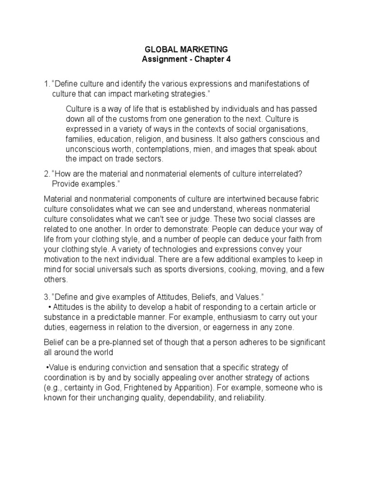 Global Marketing Assignment - Chapter 4 | PDF | Morphology (Linguistics ...