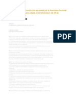 Texto de La Nueva Constitución Aprobada Por La Asamblea Nacional Constituyente Que Será Votada en El Referéndum Del 28 de Septiembre Próximo