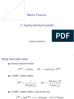 Macro-Finance 3. Equity Premium Puzzle: Dmitry Kuvshinov